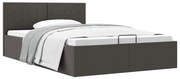 vidaXL Cama hidráulica c/ arrumação 120x200cm tecido cinza-escuro