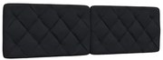 vidaXL Almofadão de cabeceira 180 cm tecido preto