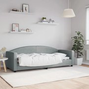 Sofá-cama 80x200 cm tecido cinzento-claro