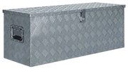 vidaXL Caixa de alumínio 110,5x38,5x40 cm prateado