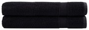 vidaXL Toalhas premium SOLUND 2 pcs 100x200 cm 600 gsm preto