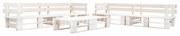 vidaXL Sofás de paletes para jardim 6 pcs madeira branco