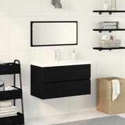 Conjunto de Móveis para Casa de Banho de 3 Peças Carvalho Preto Madeir