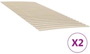 vidaXL Substituição de ripas de cama com 48 ripas, 2 peças, 100x200 cm