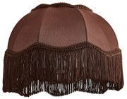 Abajur de tecido castanho com interior branco 31,5/15/14 - Heritage Retro