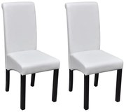 Cadeiras de jantar 2 pcs couro artificial branco