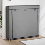 vidaXL Sapateira com cobertura 115x28x110 cm tecido cinzento