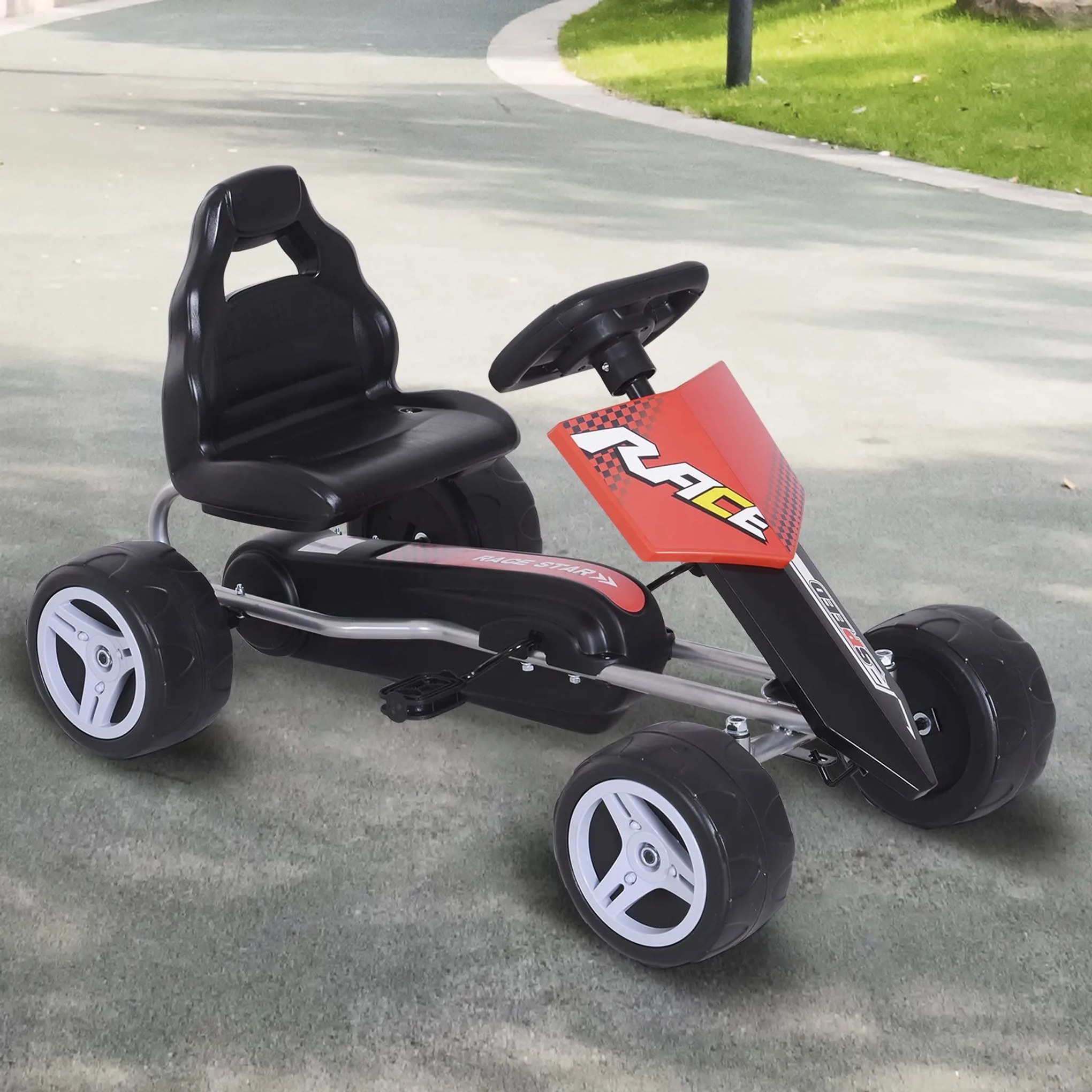 Homcom Carro Pedal Com Assento Ajust Vel Carga Kg Go Kart Racing