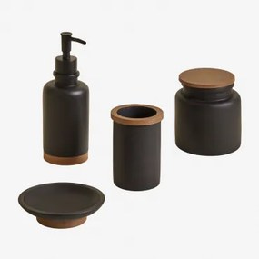 Conjunto De Banheiro Em Resina Canen Preto - Sklum