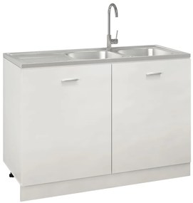 Lava-louça cozinha + cuba dupla 1200x500x155 mm inox prateado