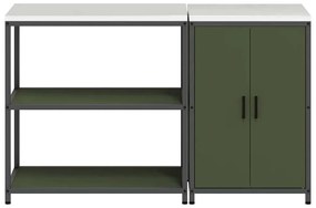 Conjunto de Armazenamento de Cozinha 2 pcs Verde Oliva