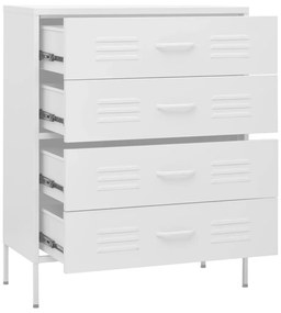 Cómoda/aparador com gavetas aço 80x35x101,5 cm branco