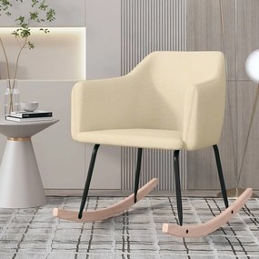 vidaXL Cadeira de baloiço tecido cor creme