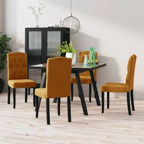 vidaXL Cadeiras de jantar 4 pcs veludo castanho