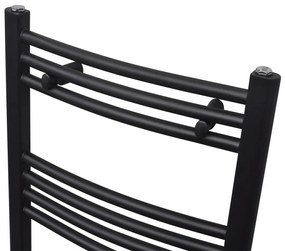 Aquecedor toalhas casa de banho curvo 500 x 764 mm preto