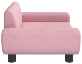Cama para cães 70x45x33 cm veludo rosa