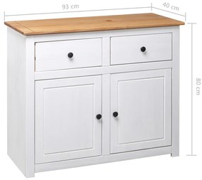 Aparador 93x40x80 cm pinho maciço Panama branco