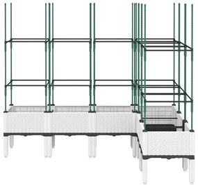 Vaso/floreira de jardim c/ treliça 160x120x142,5 cm PP branco