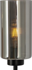 Candeeiro de pé Art Deco preto com vidro fumê 2 luzes - Laura