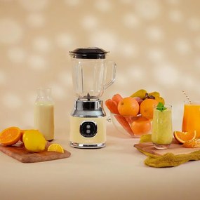 Liquidificador de copo RetroTwist Yellow de 800 W e com revestimento de titânio preto