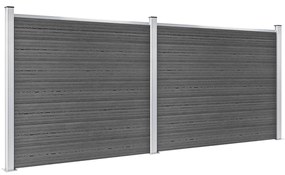 Conjunto painel de cerca 353x146 cm WPC preto