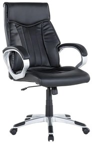 Cadeira de escritório em pele sintética preta TRIUMPH Beliani