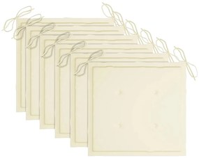 Cadeiras de jardim 6 pcs c/ almofadões madeira de teca maciça
