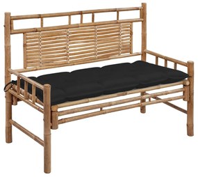 vidaXL Banco de jardim com almofadão 120 cm bambu