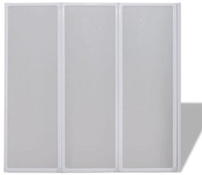Painel de vidro dobravel para banheira 3 peças 141 x 132 cm