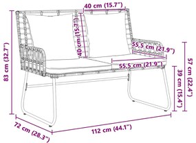 Conjunto de Jantar para Jardim 3 pcs Preto, Antracite