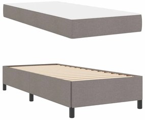 Cama Box Taupe, Preto 90 x 190 cm Tecido, Madeira de Engenharia