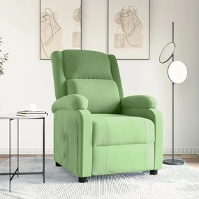 Poltrona reclinável veludo verde-claro