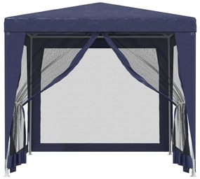 Tenda festas c/ 4 paredes laterais em rede 2,5x2,5 m PEAD azul