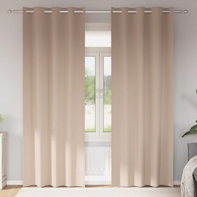 vidaXL Cortinas 2 pcs Cinzento-acastanhado 245 x 140 cm Poliéster