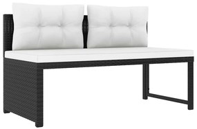 4 pcs conjunto lounge para jardim vime PE preto