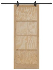 Porta Deslizante vidaXL com Conjunto de Ferragens 93x232 cm Madeira Só