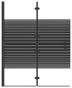 Divisória de chuveiro dobrável ESG 100x140 cm preto