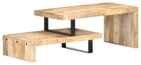 vidaXL 2 pcs conjunto de mesas de centro madeira de mangueira maciça