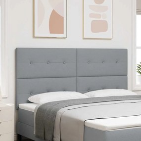 Cabeceira vidaXL Botão Estofada Cinza Claro 180 cm Tecido