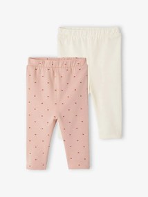 Lote de 2 leggings, para bebé rosado