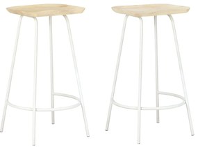 vidaXL Bancos de bar 2 pcs madeira de mangueira maciça