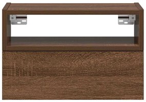 Mesa de cabeceira de parede 45x26x28,5 cm carvalho castanho