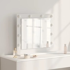 vidaXL Espelho de Maquilhagem com Luzes LED Branco 60x55x18 cm