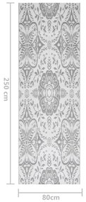 Tapete de exterior 80x250 cm ARAKIL PP cinzento-claro