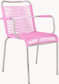 Cadeiras de braços artesanais empilháveis para jardim Mya Spaghetti, conjunto de 4