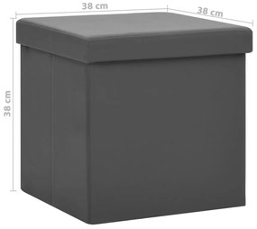 Banco de arrumação dobrável PVC cinzento