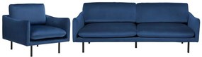 Conjunto de sofás em veludo azul escuro VINTERBRO Beliani