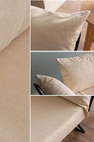 Sofá-Cama de 2 Lugares Viper – Creme Claro – 180x60 cm