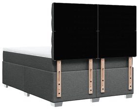 Cama com molas/colchão 140x190 cm tecido cinzento-escuro