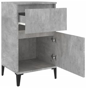 Mesas de cabeceira 2 pcs 40x35x70 cm cinzento cimento